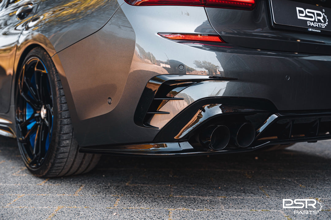 DCE Parts - Gloss Black Rear 4 Piece DCE Parts Diffuser - Quad Tips Style - Pre-LCI (2019+, G20 G21)