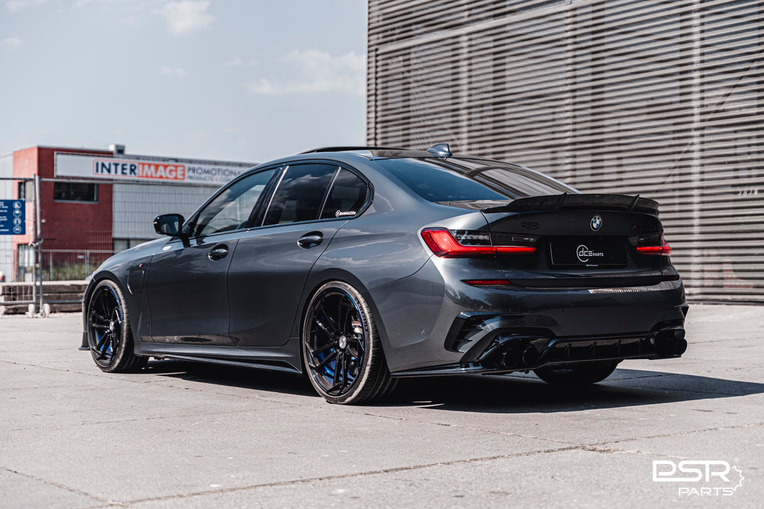 DCE Parts - Gloss Black Rear 4 Piece DCE Parts Diffuser - Quad Tips Style - Pre-LCI (2019+, G20 G21)