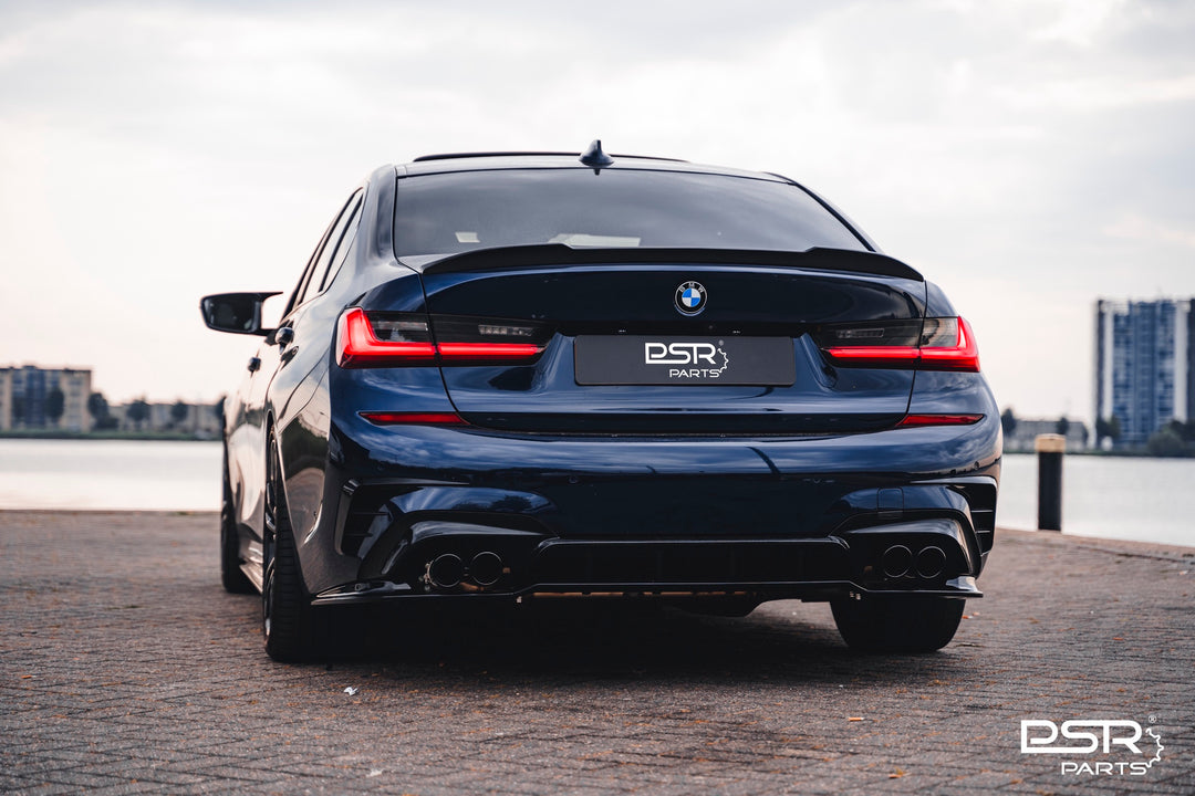 DCE Parts - Gloss Black Rear 4 Piece DCE Parts Diffuser - Quad Tips Style - Pre-LCI (2019+, G20 G21)