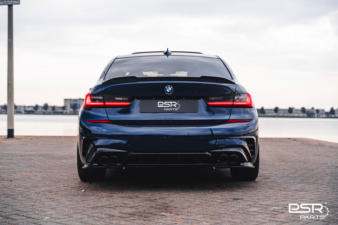 DCE Parts - Gloss Black Rear 4 Piece DCE Parts Diffuser - Quad Tips Style - Pre-LCI (2019+, G20 G21)