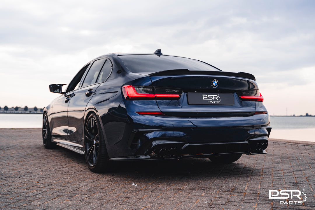 DCE Parts - Gloss Black Rear 4 Piece DCE Parts Diffuser - Quad Tips Style - Pre-LCI (2019+, G20 G21)