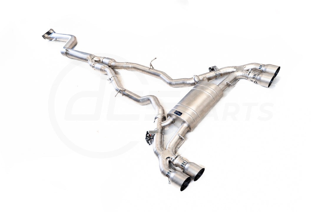 DCE Parts - BMW F97 X3M F98 X3M Single Pipe Midpipe Hybrid Titanium Catback Valved Exhaust