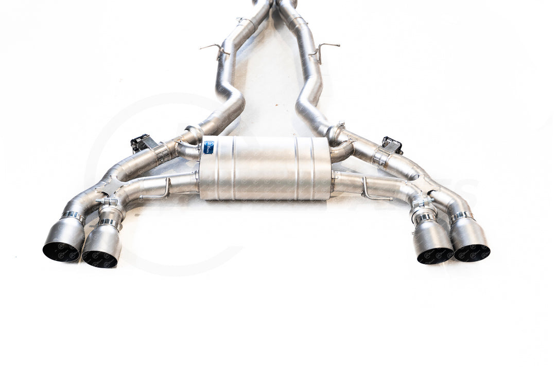 DCE Parts - BMW F97 X3M F98 X3M Single Pipe Midpipe Hybrid Titanium Catback Valved Exhaust