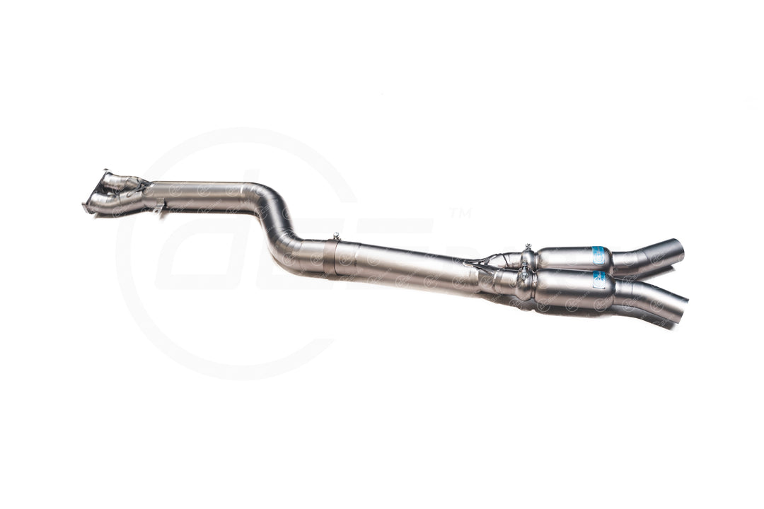 DCE Parts BMW F97 X3M F98 X3M High Flow Single Midpipe OPF Delete - Titanium / Stainless Steel