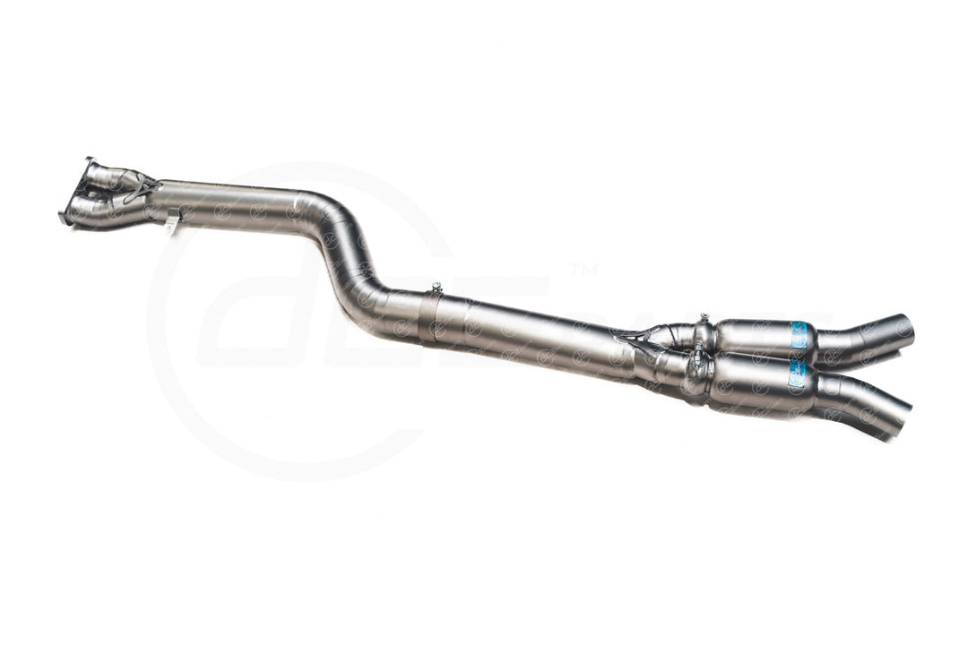 DCE Parts BMW F97 X3M F98 X3M High Flow Single Midpipe OPF Delete - Titanium / Stainless Steel