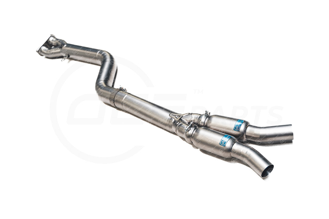 DCE Parts BMW F97 X3M F98 X3M High Flow Single Midpipe OPF Delete - Titanium / Stainless Steel