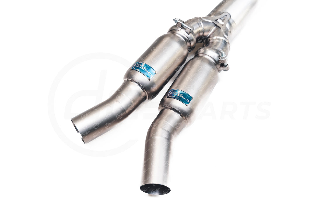 DCE Parts BMW F97 X3M F98 X3M High Flow Single Midpipe OPF Delete - Titanium / Stainless Steel