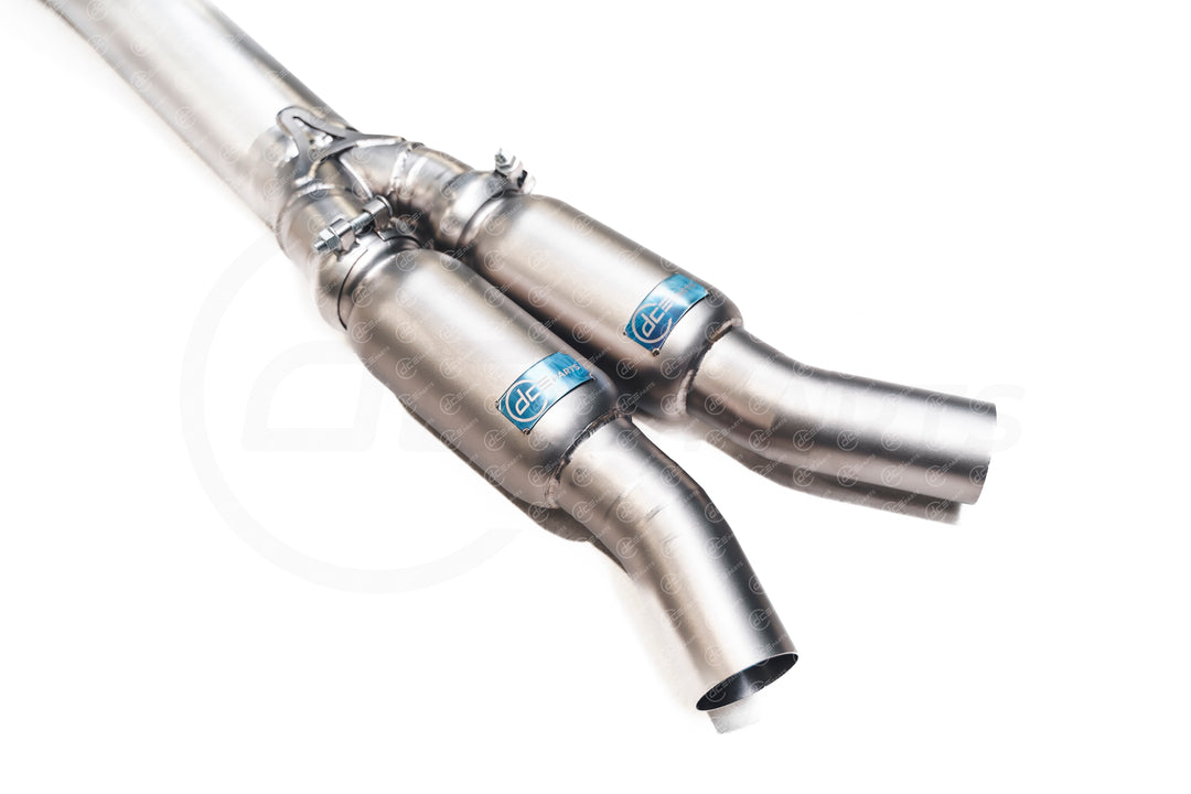 DCE Parts BMW F97 X3M F98 X3M High Flow Single Midpipe OPF Delete - Titanium / Stainless Steel