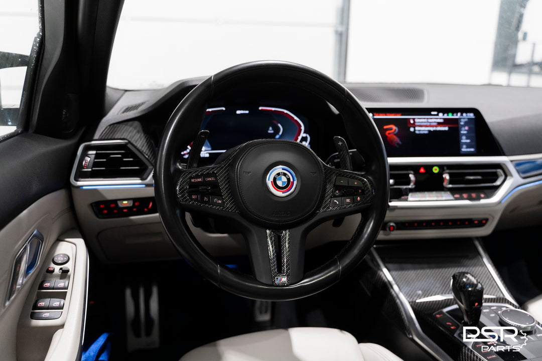 Carbon Fibre M-Style Steering Wheel Trim Replacement for BMW M Sport Steering Wheel (F40 F44 G20 G21 G22 G23 G26 G80 G82 G42 G30 G31 F90)