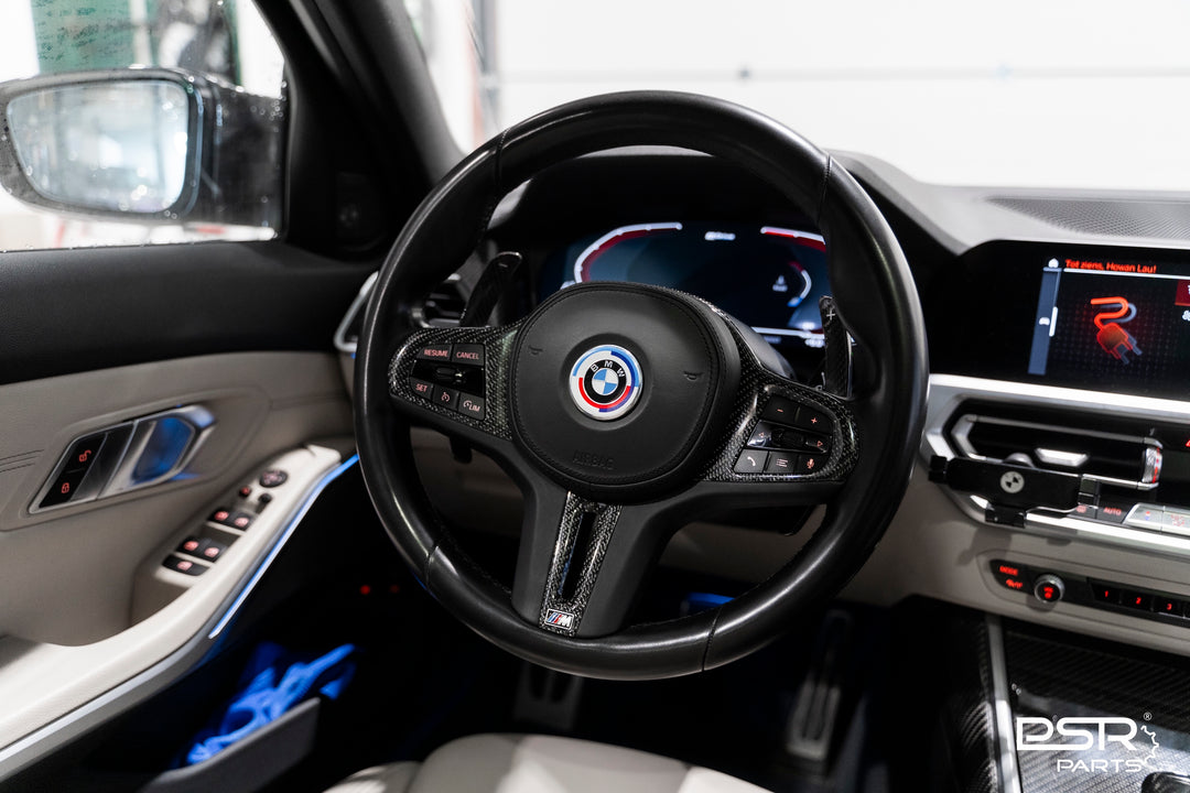 Carbon Fibre M-Style Steering Wheel Trim Replacement for BMW M Sport Steering Wheel (F40 F44 G20 G21 G22 G23 G26 G80 G82 G42 G30 G31 F90)