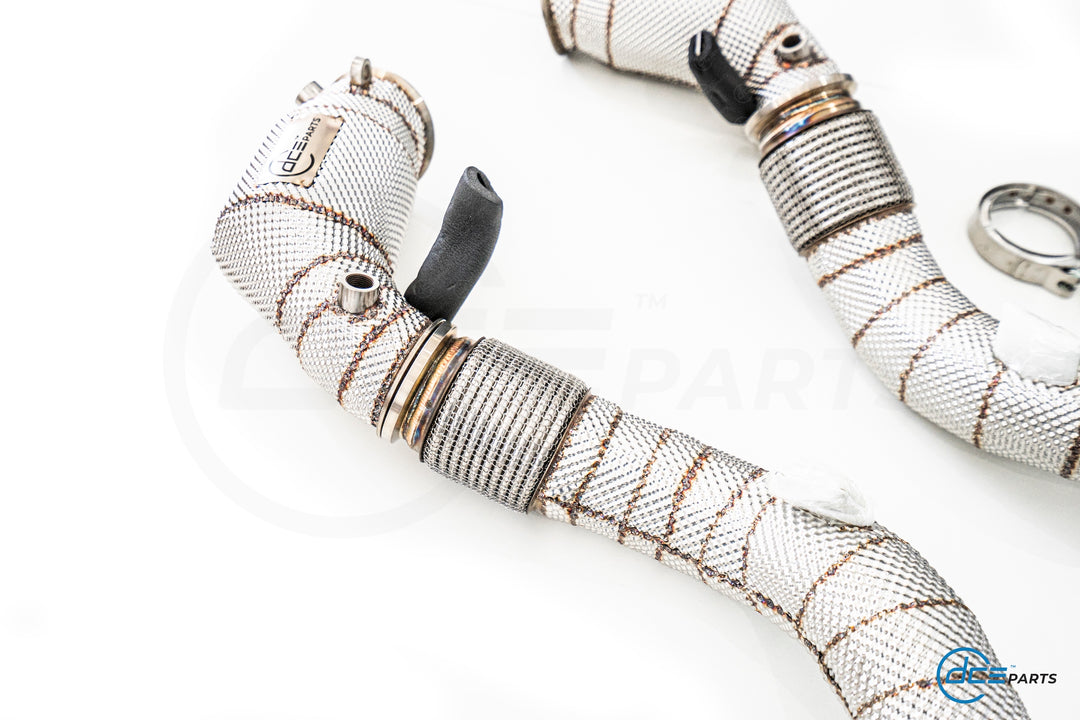 DCE Parts -  BMW S63B44 - BMW F90 M5 F91 F92 F93 M8 X5M F96 X6M F96 (Clamp Type) - Catless / High Flow Cat Downpipe