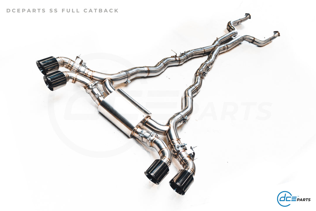 DCE Parts - BMW G90 M5 G99 M5 Stainless Steel - Titanium Catback Axleback Valved Exhaust - 3.5 Inch | 90mm Midpipe