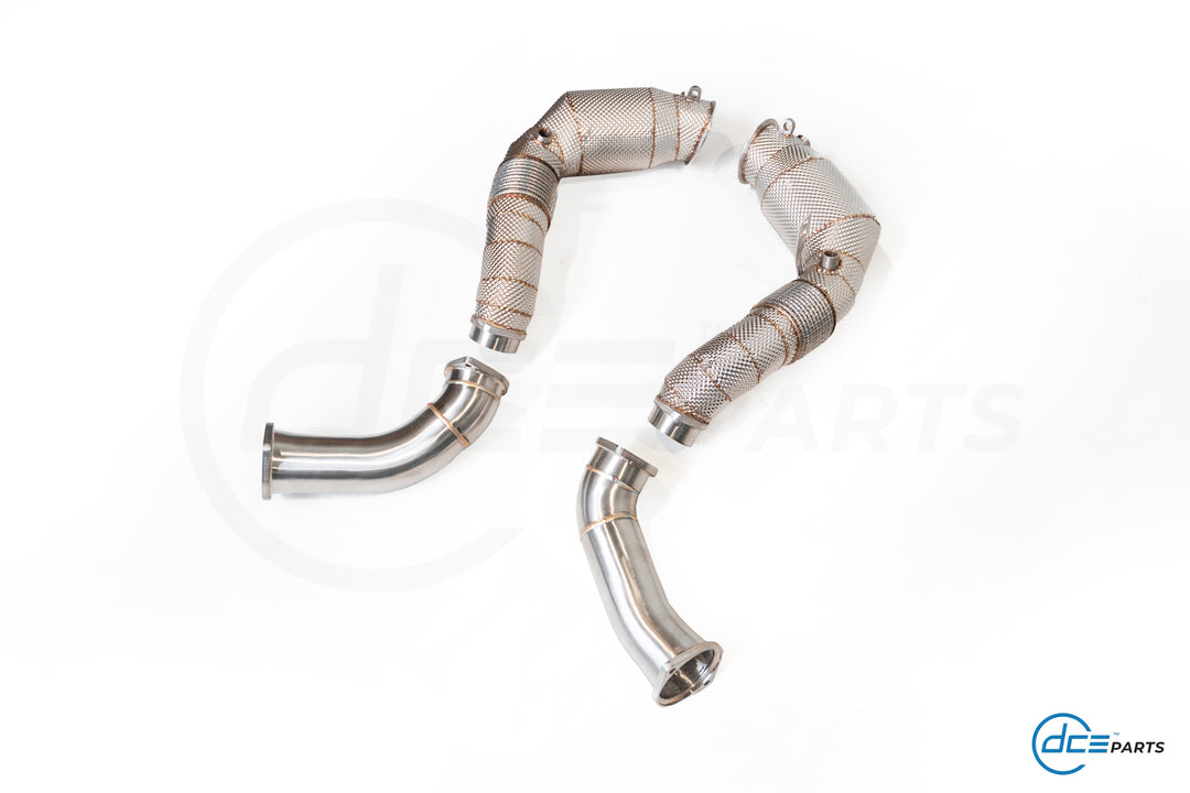 DCE Parts -  BMW S63B44T2 - BMW F90 M5 F91 F92 F93 M8 X5M F96 X6M F96 (OPF 2020+) - Catless / High Flow Cat Downpipe