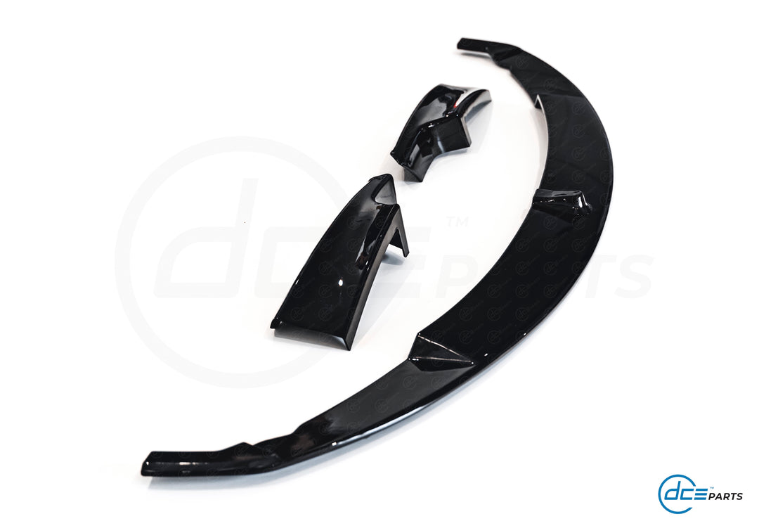 DCE Parts - 3-Piece Splitter and Flaps for M-Sport Front Bumper BMW F30 F31 - Gloss Black