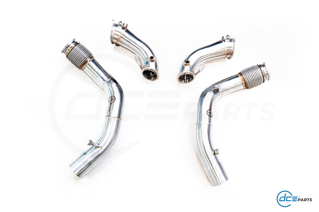 DCE Parts -  BMW S63B44 - BMW F90 M5 F91 F92 F93 M8 X5M F96 X6M F96 (Clamp Type) - Catless / High Flow Cat Downpipe