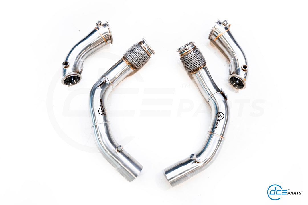 DCE Parts -  BMW S63B44 - BMW F90 M5 F91 F92 F93 M8 X5M F96 X6M F96 (Clamp Type) - Catless / High Flow Cat Downpipe