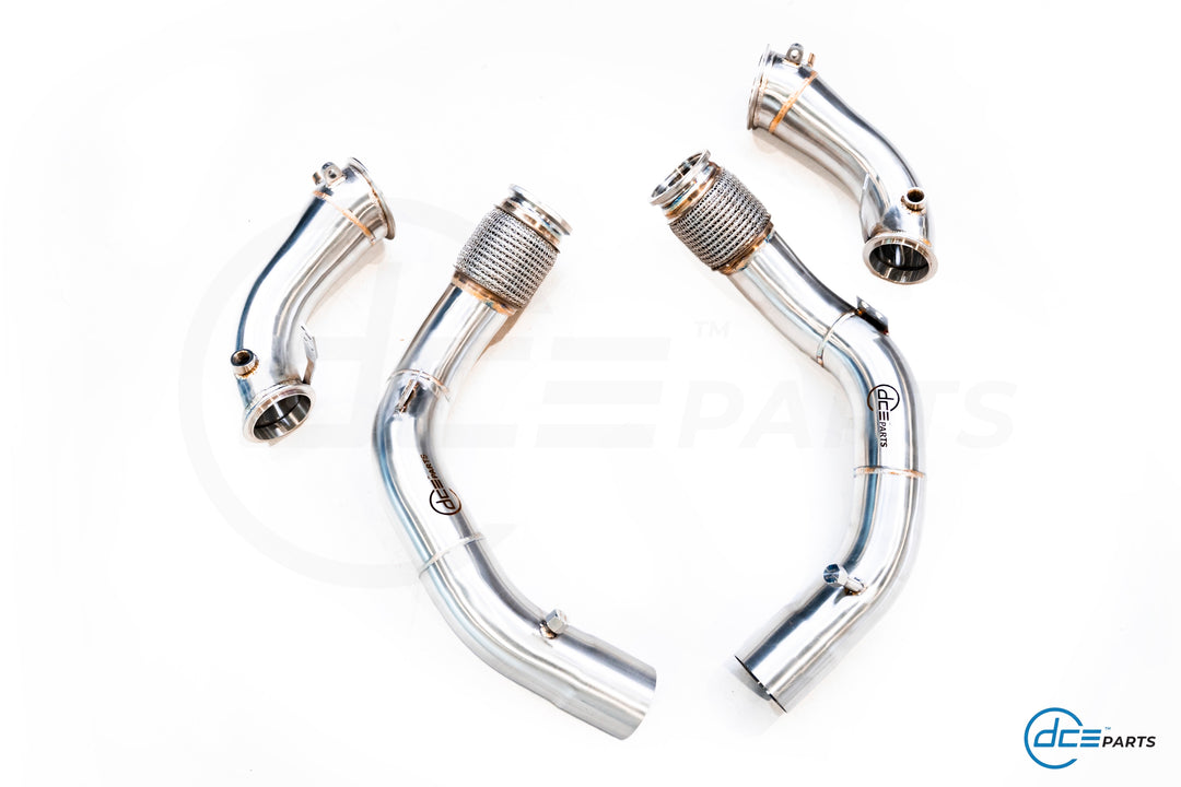DCE Parts -  BMW S63B44 - BMW F90 M5 F91 F92 F93 M8 X5M F96 X6M F96 (Clamp Type) - Catless / High Flow Cat Downpipe
