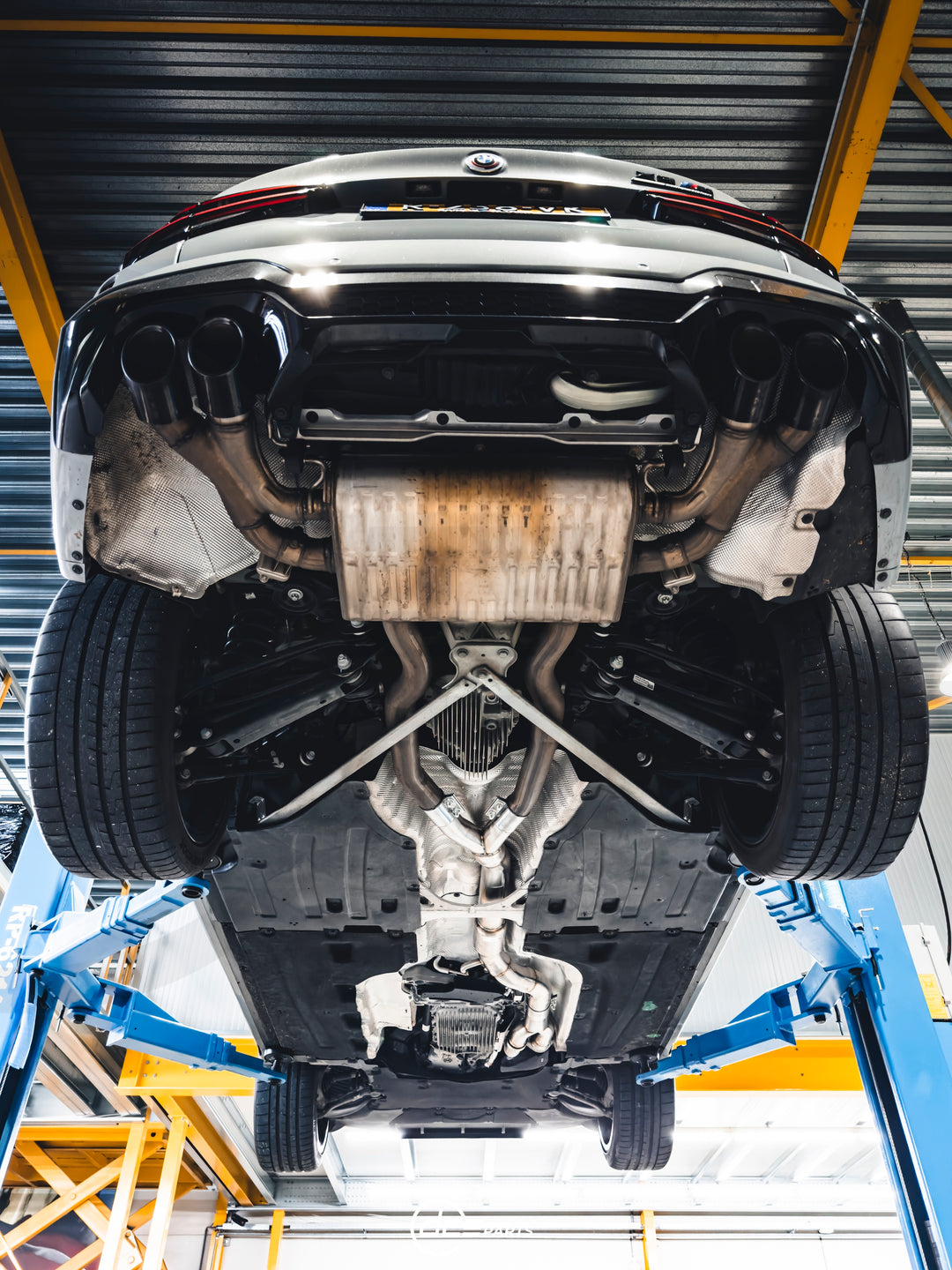 DCE Parts BMW F97 X3M F98 X3M High Flow Single Midpipe OPF Delete RDE II (EU Spec) - Titanium / Stainless Steel