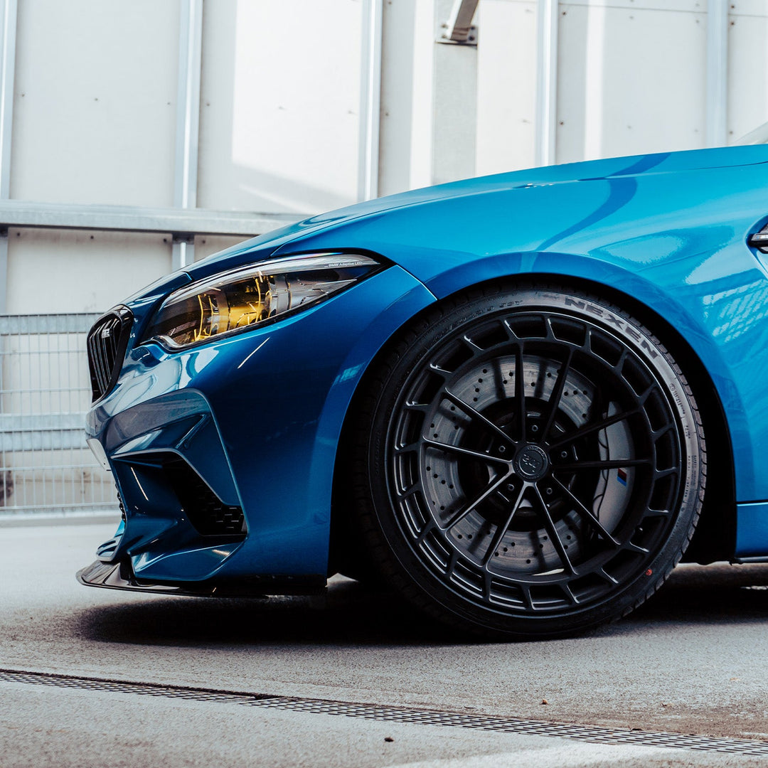 MHC+ BMW M2 Competition S55 GT Style Front Splitter In Gloss Pre Preg Carbon Fibre (F87C)