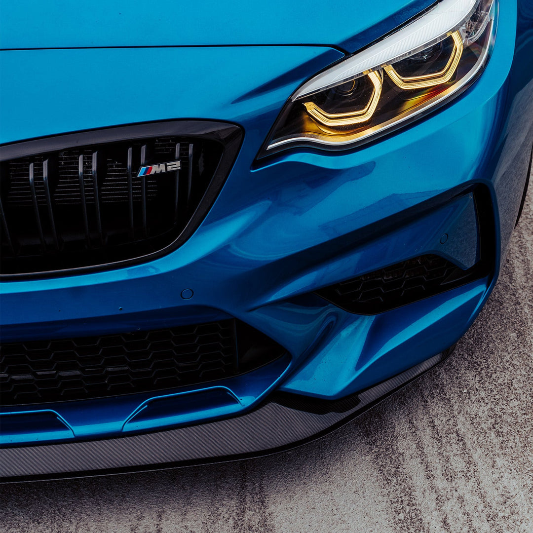 MHC+ BMW M2 Competition S55 GT Style Front Splitter In Gloss Pre Preg Carbon Fibre (F87C)