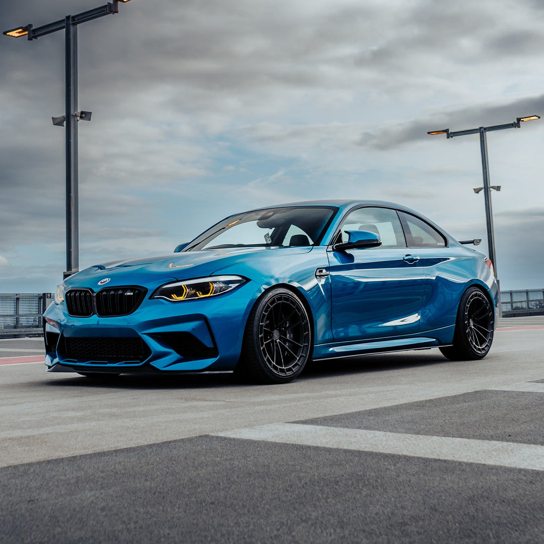 MHC+ BMW M2 Competition S55 GT Style Front Splitter In Gloss Pre Preg Carbon Fibre (F87C)