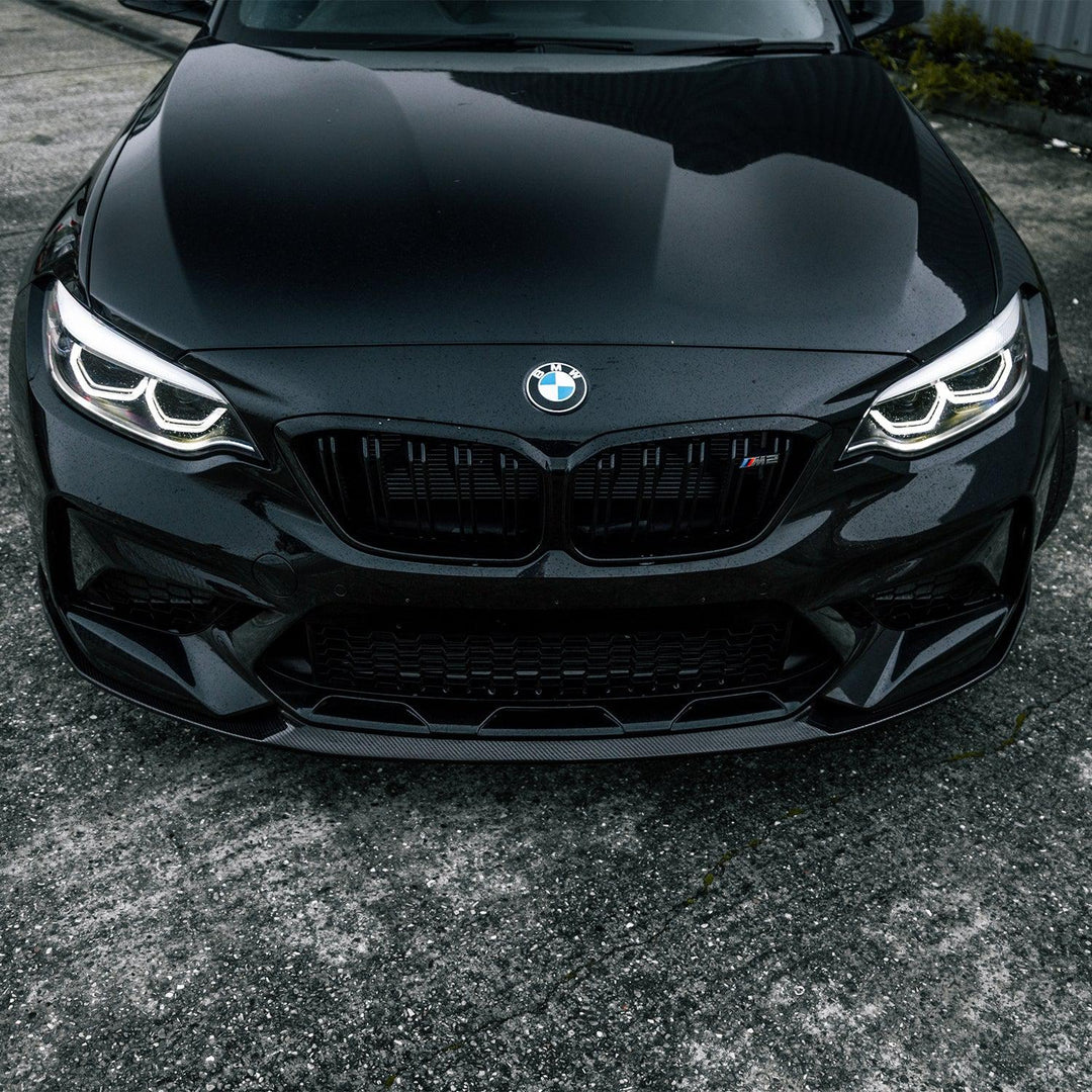 MHC+ BMW M2 Competition Performance Style Front Splitter In Gloss Pre Preg Carbon Fibre (F87C)