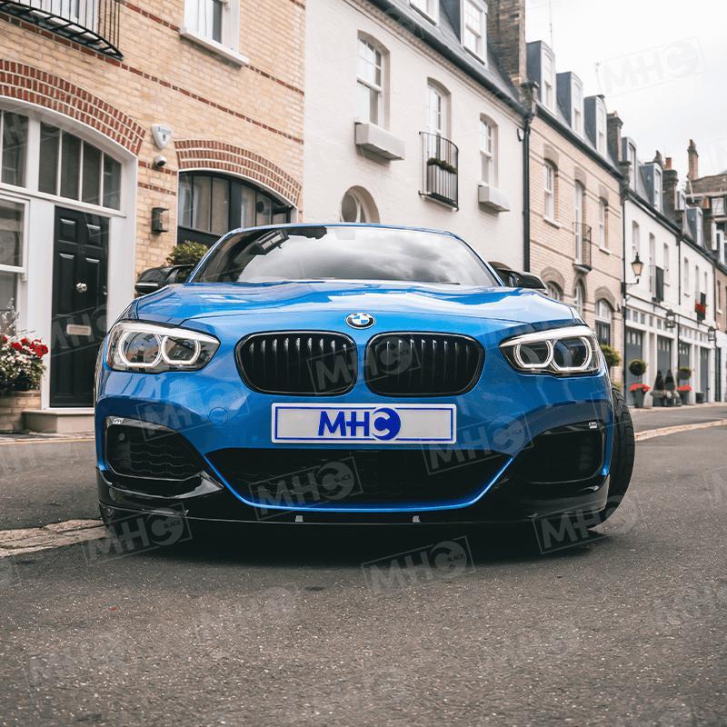 MHC Black BMW 1 Series Performance Style Front Splitter In Gloss Black (F20/F21)