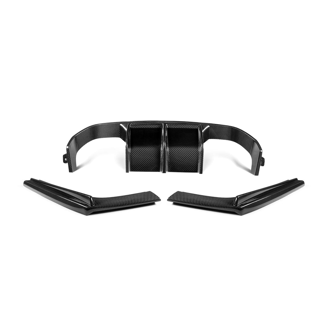 MHC+ BMW M3/M4 Aggressive 3 Piece Rear Diffuser Gloss Pre Preg Carbon Fibre (F80/F82/F83)