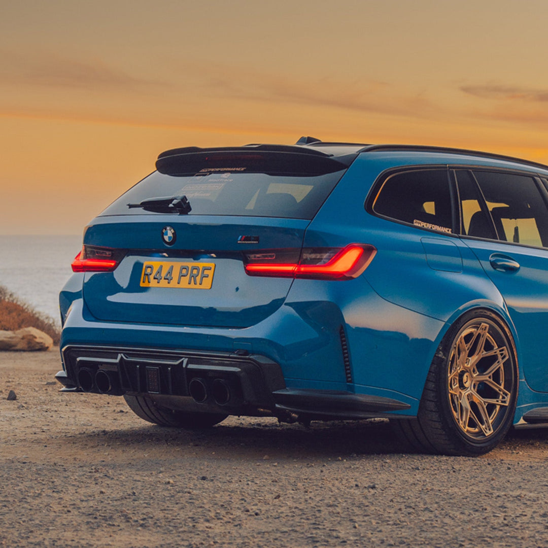 MHC+ BMW M3/M4 DF1 LED Rear Diffuser In Gloss Pre Preg Carbon Fibre (G80/G81/G82/G83)