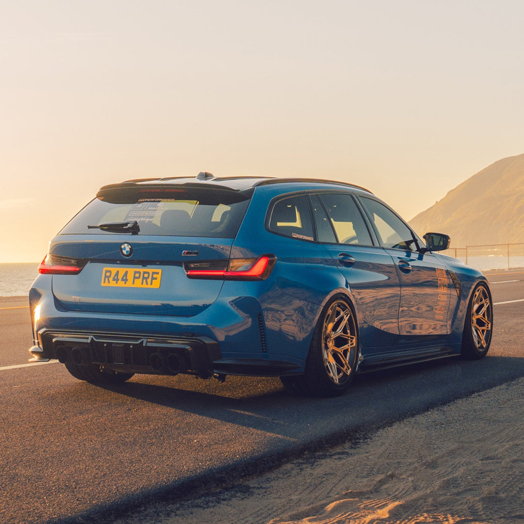 MHC+ BMW M3/M4 DF1 LED Rear Diffuser In Gloss Pre Preg Carbon Fibre (G80/G81/G82/G83)