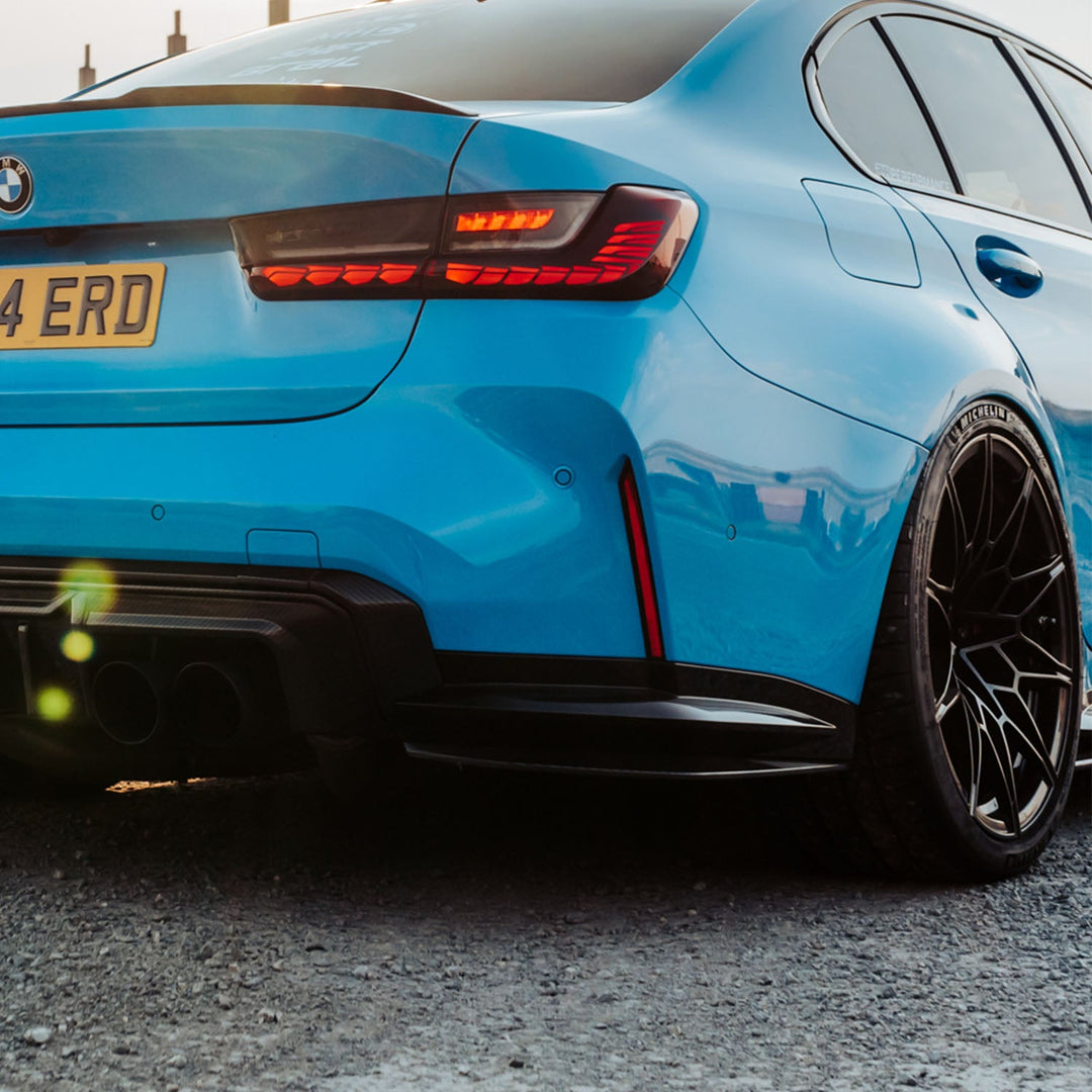 MHC+ BMW M3 SS1 Rear Side Splitters In Gloss Pre Preg Carbon Fibre (G80/G81)