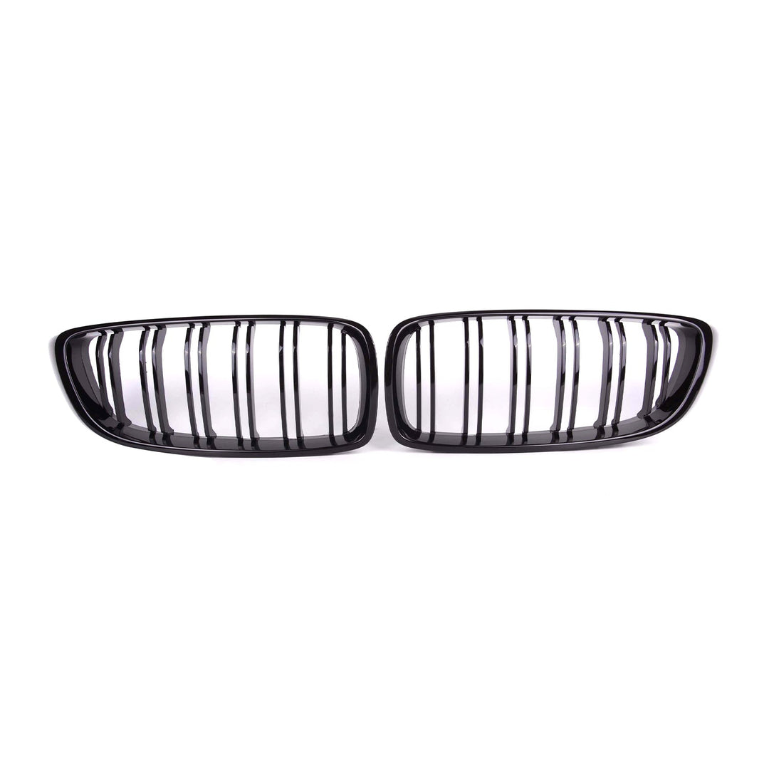 MHC Black BMW M3/M4 Double Slat Front Grilles In Gloss Black (F32/F33/F80/F82/F83)