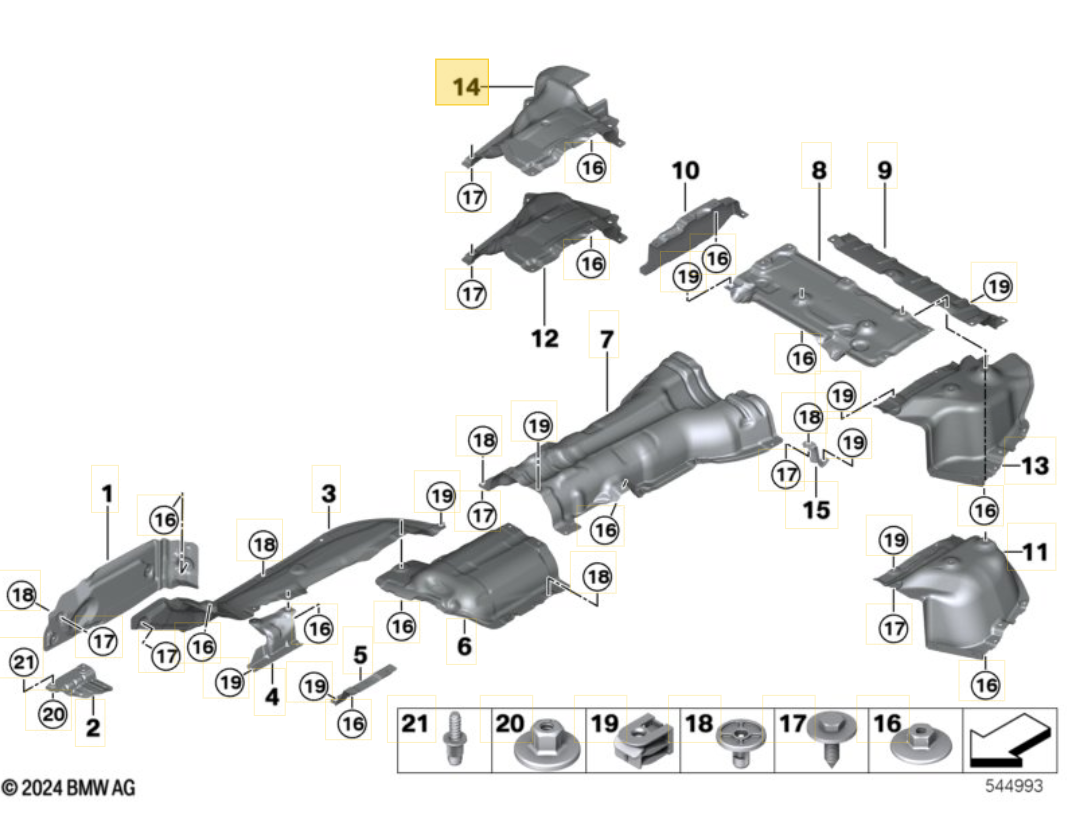 Genuine BMW G45 X3 M50 Heat Insulation Left 51485A2BB32