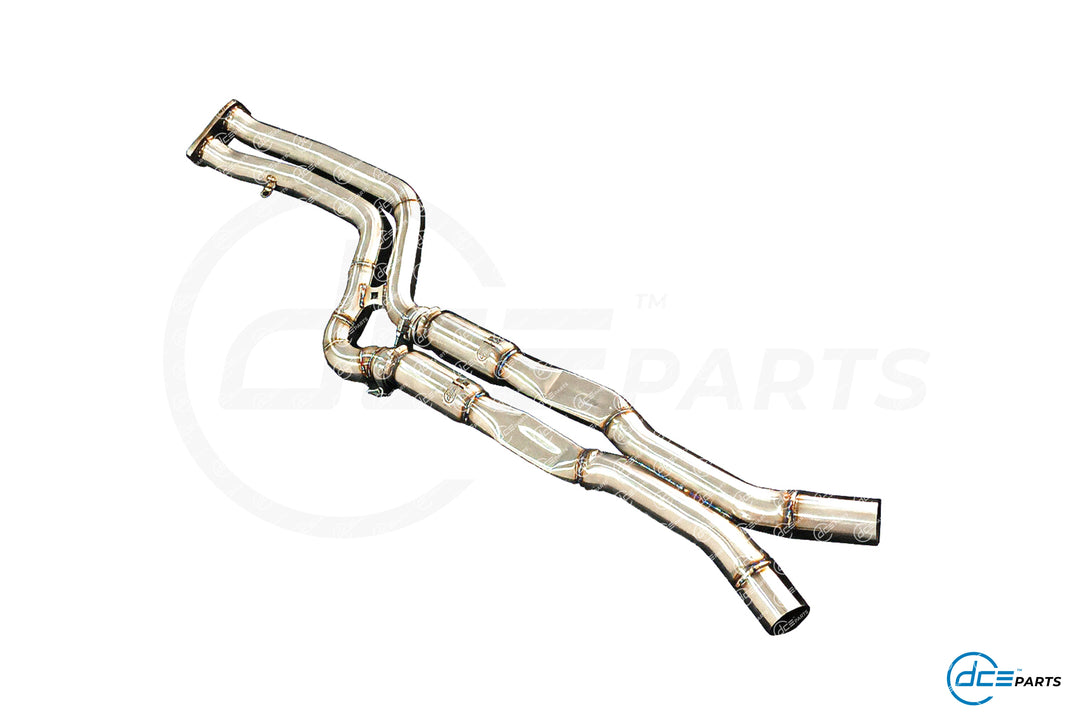DCE Parts BMW S58 F97 F98 X3M X4M High Flow Equal Length X-Pipe Hybrid OPF Delete Midpipe - For US / ROW Models and EU RDE I Emission