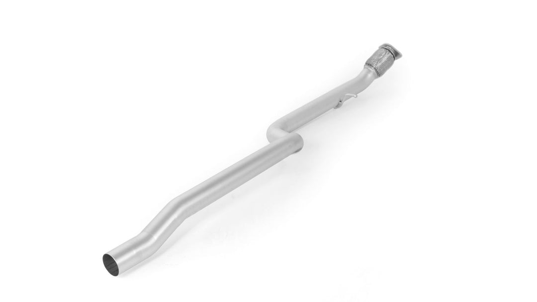 Remus ALFA ROMEO Giulia Veloce, Q4 AWD, type952, 10/2016=> 2.0l Turbo MultiAir 206 kW - Non-resonated RACING cat-back section, replaces original front silencer
Original tube Ø 70 mm - REMUS tube Ø 76 mm
No EC type approval - 025017 0000