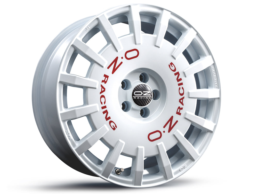 OZ-RACING RALLY RACING WHITE PAINT + RED LETTERING