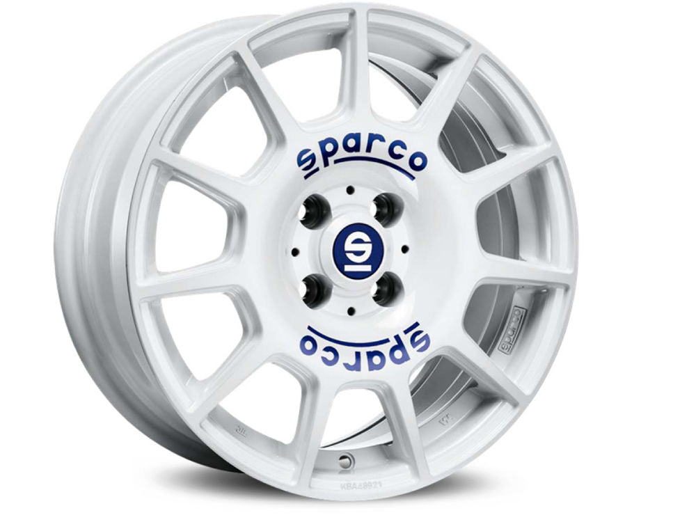 SPARCO TERRA WHEELS WHITE + BLUE LETTERING