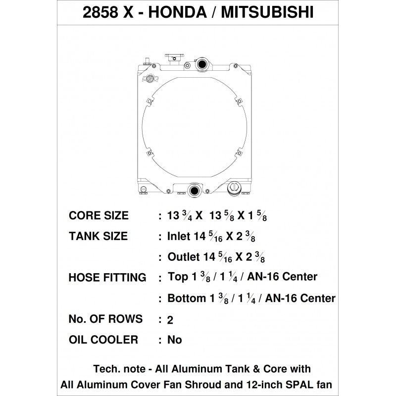 CSF Radiators  - ACURA CIVIC MK5 1,5 - Radiator - CSF-2858X