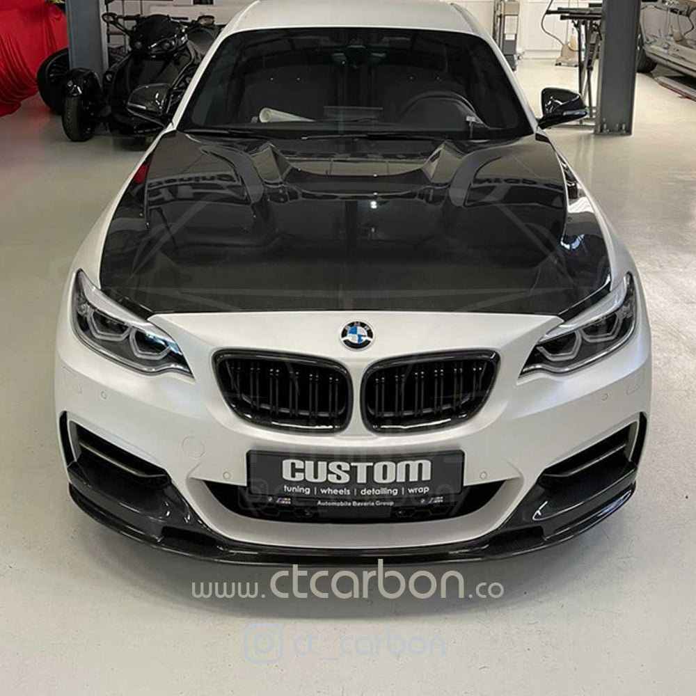 BMW 2 SERIES F22 & F23 M SPORT CARBON FRONT LIP SPLITTER - OEM + CT DESIGN - CT Carbon