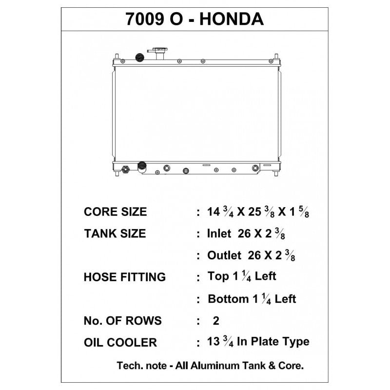 CSF Radiators  - HONDA S2000 AP 2.0L - Radiator - CSF-7009