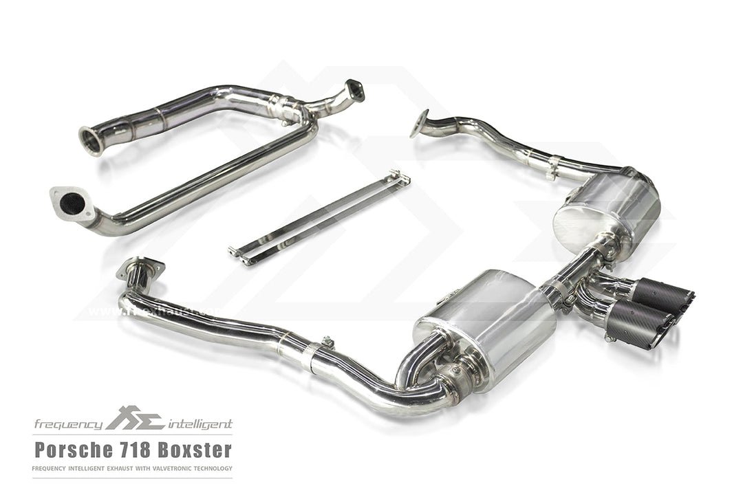 Fi-Exhaust - PORSCHE BOXSTER 718 2.5L - Mid X-Pipe + Valvetronic Muffler + standard remote control system module Stainless Steel  - PH-718-CBV