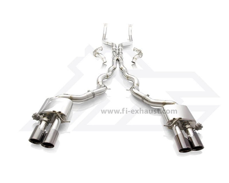 Fi-Exhaust - BMW 6 SERIES F06 M6 - Front pipe + Mid Pipe + Valvetronic muffler + Quad silver tips + standard remote controle system Stainless Steel  - BN-06M-CBV