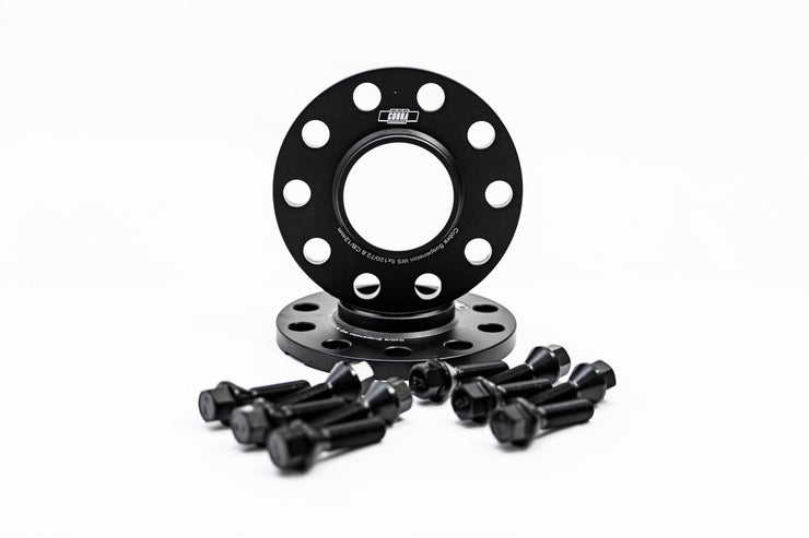 Cobra Suspension Wheel Spacers - Wheel Spacers 5x112 CB66.5 12mm - Black Forged Spacer - With Hub Lip - 10pcs M14x1.25 Conical Seat L38mm G10.9 - WS5x112.665-12-M14