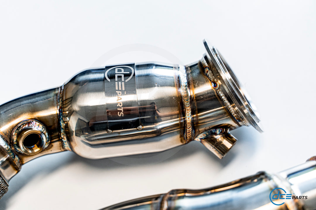 DCE Parts -  BMW S55B30 / S55 M3 F80 / M4 F82 F83 / M2 F87 - Catless / Catlook / High Flow Cat Downpipe