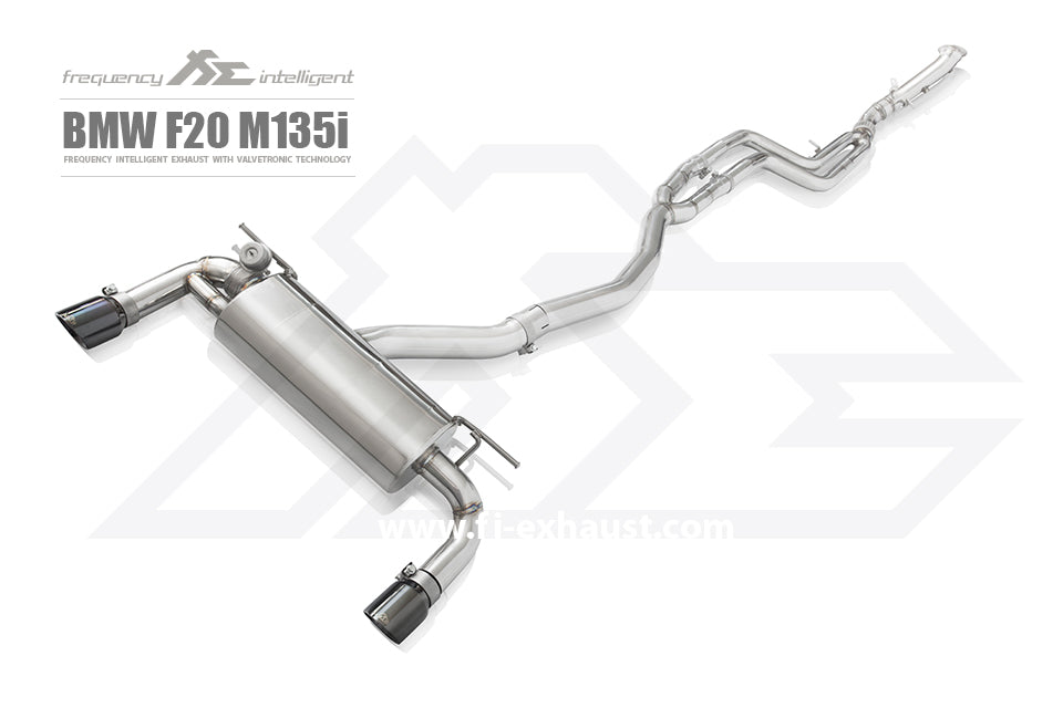 Fi-Exhaust - BMW 1 SERIES F20 M135I - Front Pipe + Mid Pipe + Valvetronic Muffler +Standard remote control system module Stainless Steel  - BN-F20-CBV