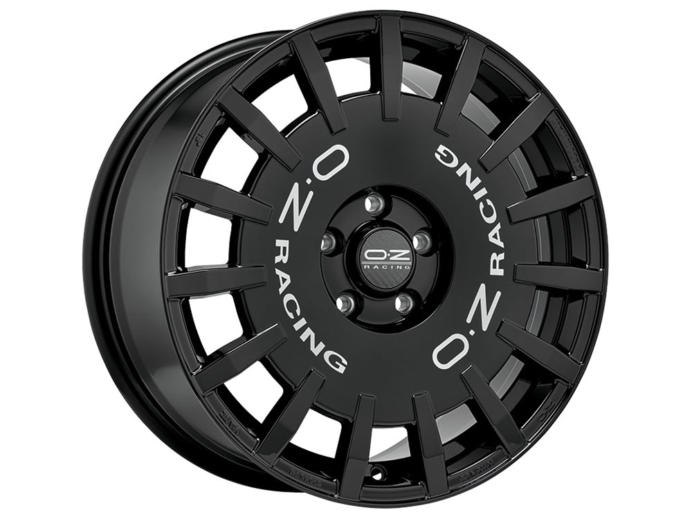 OZ-RACING RALLY RACING GLOSS BLACK + SILVER LETTERING