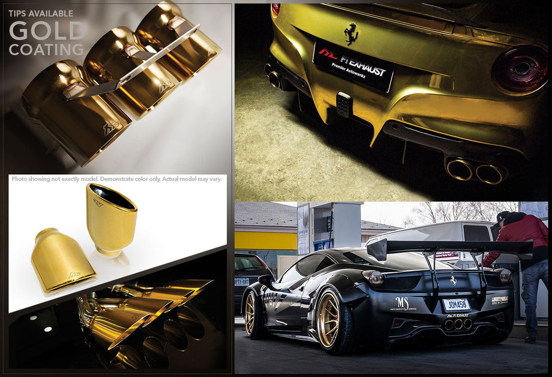 Fi-Exhaust - BMW 4 SERIES G22 420I - Dual tips in gold Stainless Steel  - TIP63114G*2