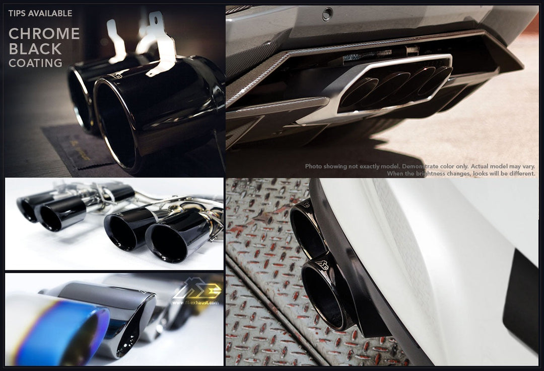 Fi-Exhaust - BMW 4 SERIES G22 420I - Dual tips in diamond black Stainless Steel  - TIP63114B*2
