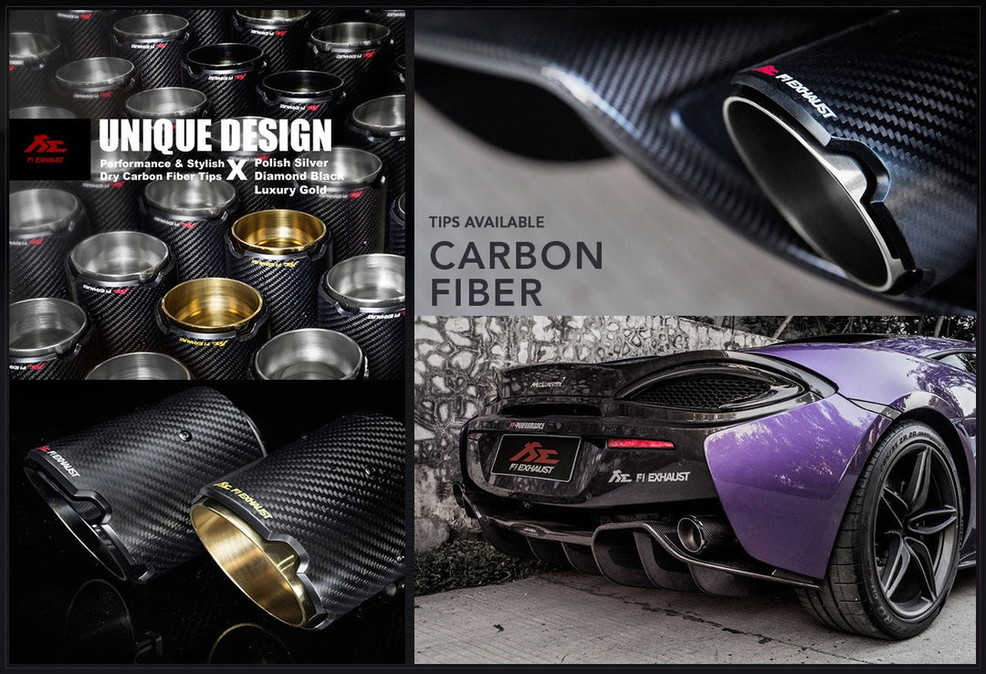 Fi-Exhaust - BMW 4 SERIES G22 420I - Dual tips in carbon fiber Stainless Steel  - TIP63114C*2