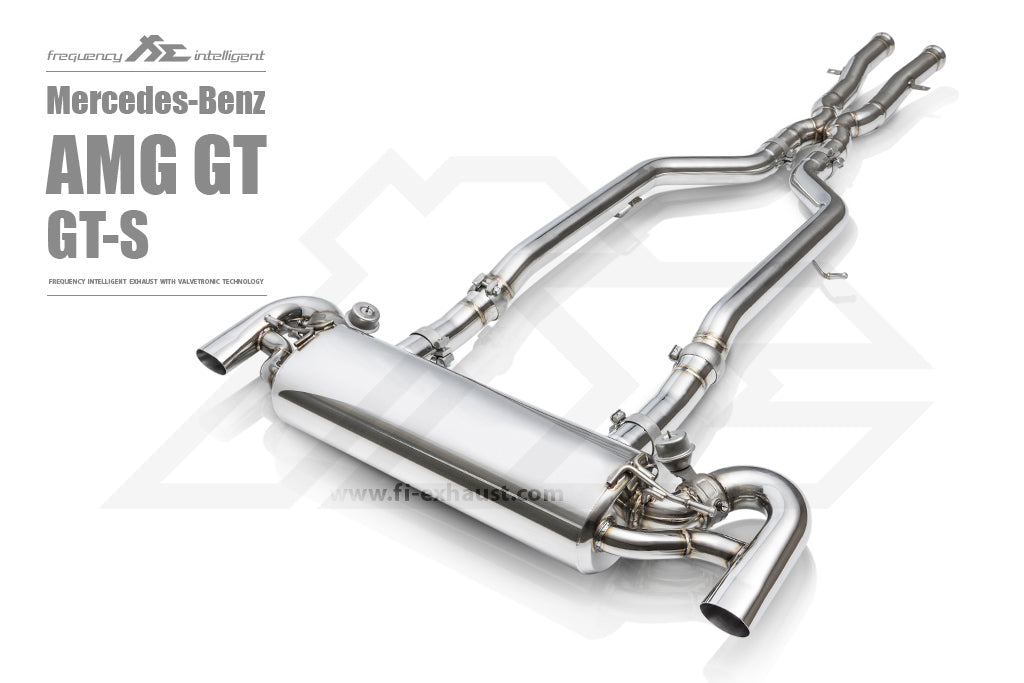 Fi-Exhaust - MERCEDES-BENZ AMG GT R190 4.0L GT - Mid X-Pipe + Valvetronic Muffler + Standard remote control system module Stainless Steel  - MB-GT-CBV